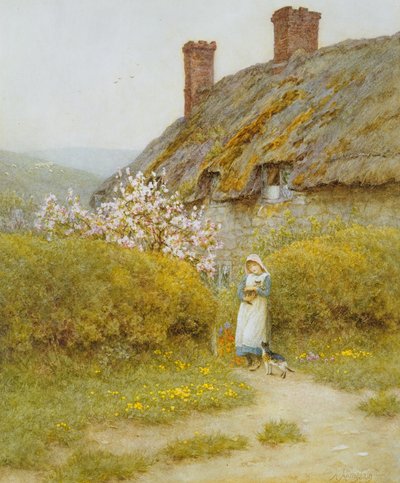 Uma casa de campo de Dorsetshire (wc no papel) de Helen Allingham