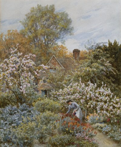 Um jardim na primavera de Helen Allingham