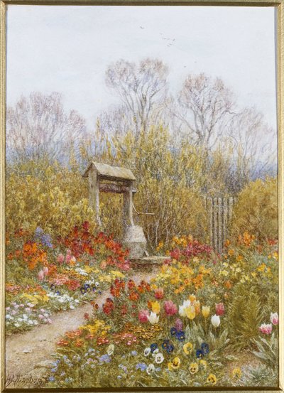 An Old Well, Brook, Surrey (aquarela) de Helen Allingham