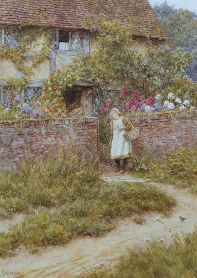 Em Sandhills (aquarela com riscos no papel) de Helen Allingham
