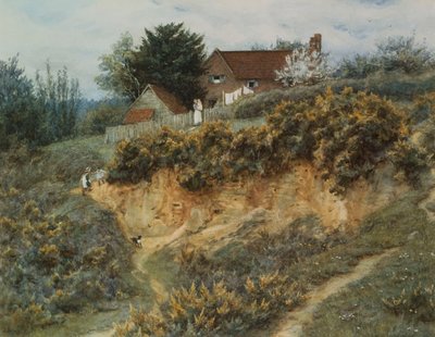 Em Sandhills, Witley (aquarela com riscos no papel) de Helen Allingham