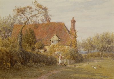 Hedges Farm, East End Farm, Pinner (lápis e aquarela) de Helen Allingham