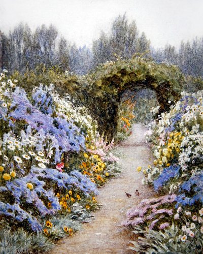 Herbaceous Border (aguarela sobre papel) de Helen Allingham