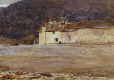 A última casa em Lynmouth, 1874 (wc no papel) de Helen Allingham