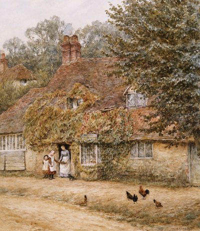 The Old Fish Shop, Haslemere (aquarela sobre papel) de Helen Allingham