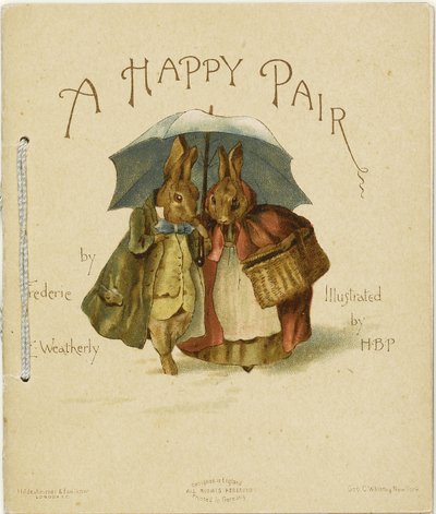 Ilustração para um par feliz por Frederick Weatherly, 1890 de Helen Beatrix Potter