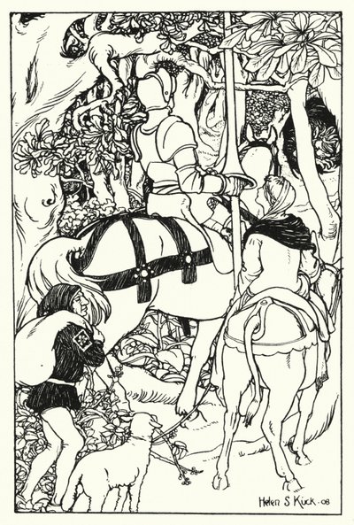 Cruz Vermelha e a Senhora Una na Floresta (gravura) de Helen S. Kuck