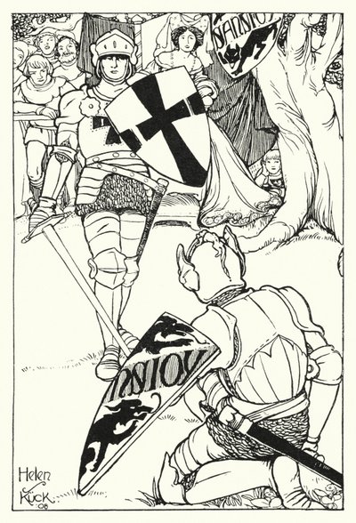 Cruz Vermelha derrota Sans Joy (gravura) de Helen S. Kuck