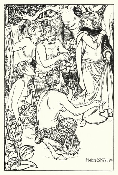 Una é resgatada pelos Satyrs (gravura) de Helen S. Kuck