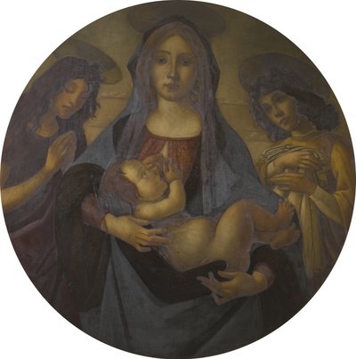 A Virgem e o Menino com São João e um Anjo (depois de Botticelli), final do século XIX a XX de Helen d.1937 Coombe