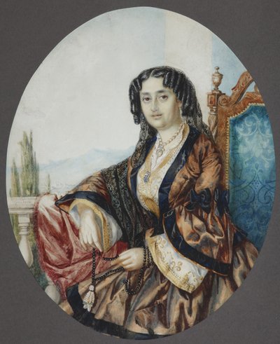 Retrato da princesa Nino Alexandrovna Griboyedova nee Chavchavadze, 1856 de Helene Franken