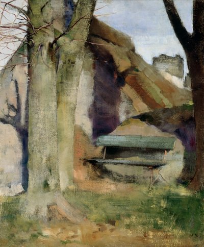 Shadow on the Wall (óleo sobre tela colocado em painel) de Helene Schjerfbeck