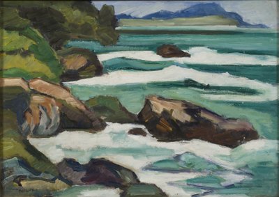The Mediterranean Breaker (óleo sobre papel montado a bordo) de Helmer Osslund