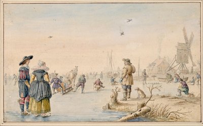 Hendrick Avercamp - Paisagem de inverno com patinadores, Albertina de Hendrick Avercamp