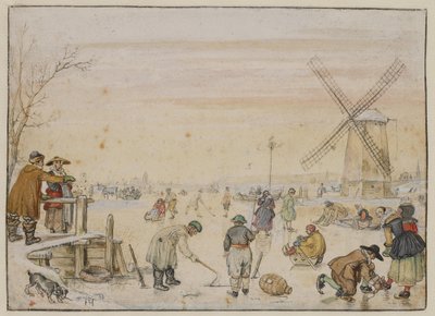 Diversão no gelo de Hendrick Avercamp