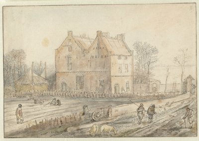 Vista de uma Casa de Campo com Semeadores no Campo de Hendrick Avercamp