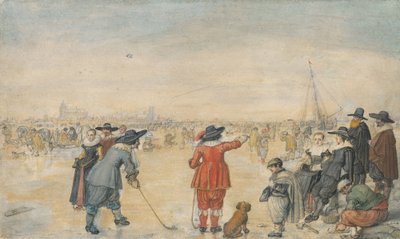 Jogos de Inverno no Rio Congelado Ijssel de Hendrick Avercamp