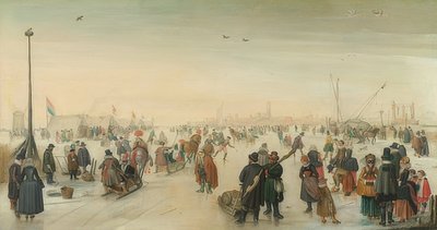 Delícias de inverno em frente à cidade. Por volta de 1620 de Hendrick Avercamp