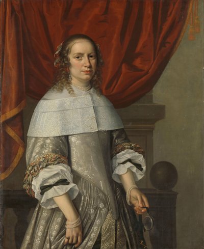 Retrato de uma Mulher de Hendrick Cornelisz van Vliet (attributed to)