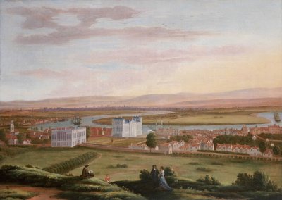 Vista de Greenwich e da Casa da Rainha a partir do Sudeste de Hendrick Danckerts
