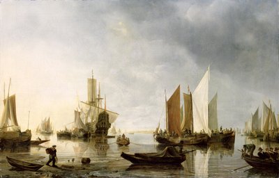 Porto com navios ancorados, 1655-60 de Hendrick Dubbels