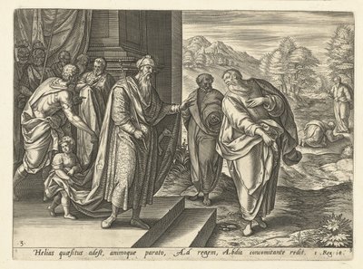 Elias fala com o Rei Ahab pela segunda vez
História de Elijah (título da série) de Hendrick Goltzius (rejected attribution)