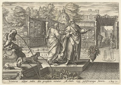 Elijah prevê que o Rei Ahab venha a sofrer uma seca
História de Elijah (título da série) de Hendrick Goltzius (rejected attribution)