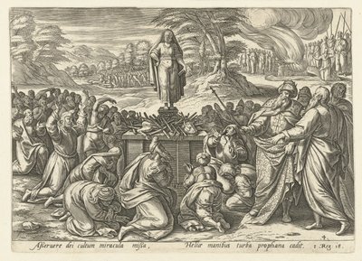 Elias rivaliza com os profetas de Baal
História de Elijah (título da série) de Hendrick Goltzius (rejected attribution)