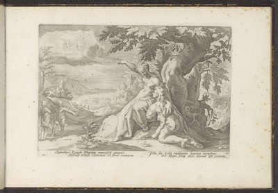 Clymene aponta a Phaëthon o seu pai, o deus sol
Metamorfoses de Ovid (título da série)
Recriações de P. Ovidius Naso (título da série) de Hendrick Goltzius (workshop of)