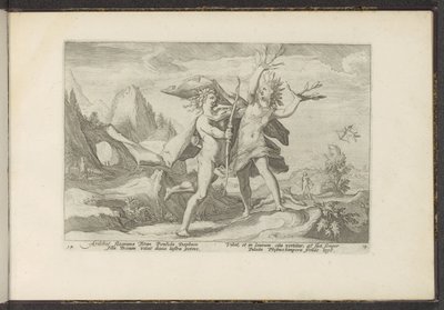 Daphne transforma-se numa árvore de louro
Metamorfoses de Ovid (título da série)
Recriações de P. Ovidius Naso (título da série) de Hendrick Goltzius (workshop of)