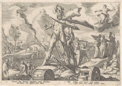A Idade do Ferro Metamorfoses de Ovídio (título da série) de Hendrick Goltzius (workshop of)