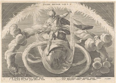 A criação dos quatro elementos
Metamorfoses por Ovid (título da série) de Hendrick Goltzius (workshop of)