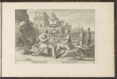 Juno aproxima-se de Semele com o disfarce de Beroë
Metamorfoses de Ovid (título da série)
Recriações de P. Ovidius Naso (título da série) de Hendrick Goltzius (workshop of)