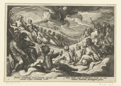 Júpiter convoca os deuses do Olimpo
Metamorfoses de Ovid (título da série) de Hendrick Goltzius (workshop of)