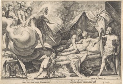 Marte e Vénus surpreendidos por Apollo
Metamorfoses por Ovid (título da série) de Hendrick Goltzius (workshop of)