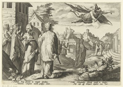 Mercúrio se apaixona por Herse Metamorfoses de Ovídio (título da série) de Hendrick Goltzius (workshop of)