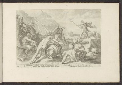 Neptuno e os deuses do rio provocam uma inundação
Metamorfoses de Ovid (título da série)
Recriações de P. Ovidius Naso (título da série) de Hendrick Goltzius (workshop of)
