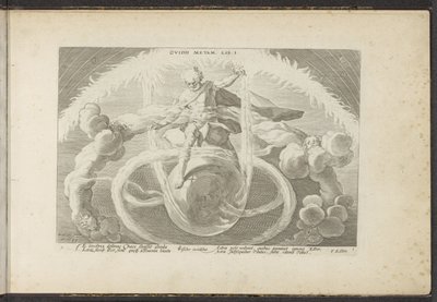 Ordem no caos
Criação dos quatro elementos
Ovidii Metam. Lib. I (título sobre o objecto)
Metamorfoses de Ovid (título da série)
Recriações de P. Ovidius Naso (título da série) de Hendrick Goltzius (workshop of)