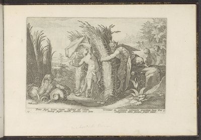 Pão e Siringe Metamorfoses de Ovídio (título da série) O Herescheppingen van P. Ovidius Naso (título da série) de Hendrick Goltzius (workshop of)