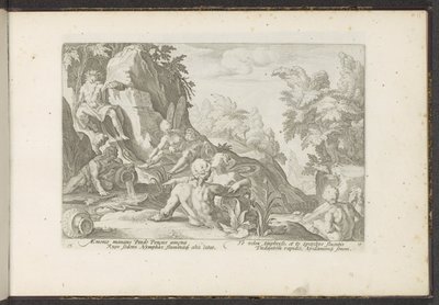 Peneu visitado por outros deuses do rio Metamorfoses de Ovídio (título da série) Recriações de P. Ovidius Naso (título da série) de Hendrick Goltzius (workshop of)