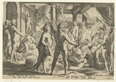 Phaeton no palácio de Helios
Metamorfoses de Ovid (título da série) de Hendrick Goltzius (workshop of)