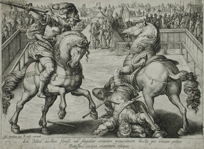 Um duelo a cavalo de Hendrick Goltzius