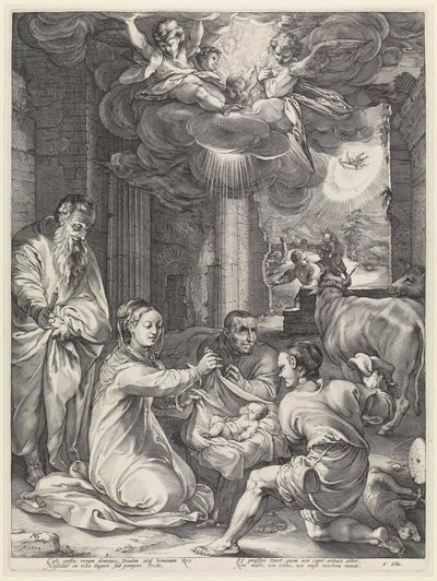 Adoração dos pastores de Hendrick Goltzius