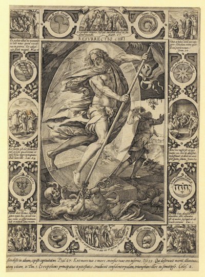 A Ressurreição de Cristo, folha 7 da série «A Vida de Cristo» de Hendrick Goltzius