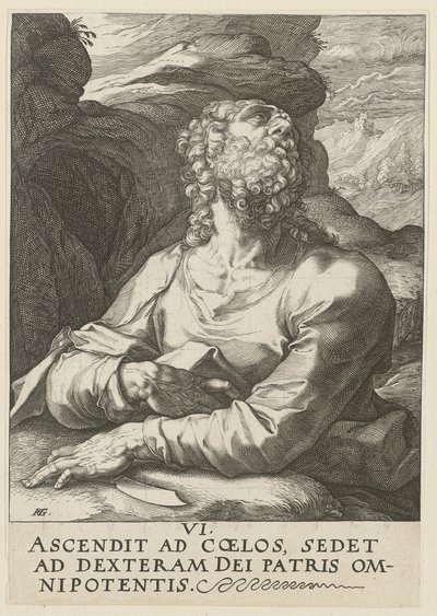 Bartolomeu, folha 6 da série «Cristo, os doze apóstolos e Paulo» de Hendrick Goltzius