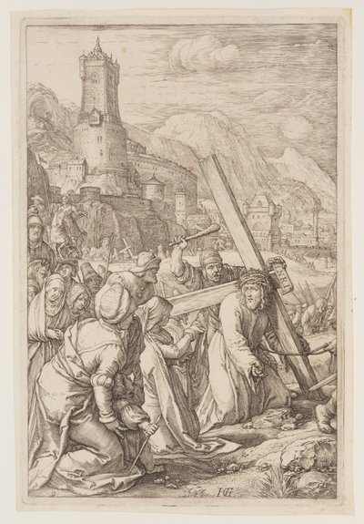 Cristo carregando a cruz, de A Paixão de Hendrick Goltzius