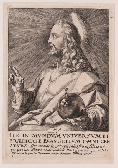 Cristo, de Cristo, os Apóstolos e São Paulo com o Credo de Hendrick Goltzius