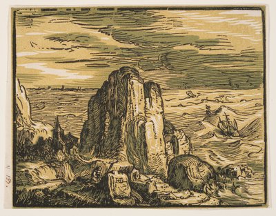 Falésia à beira-mar de Hendrick Goltzius