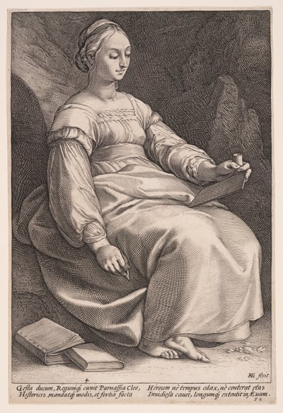 Clio, a Musa da História, de As Nove Musas de Hendrick Goltzius