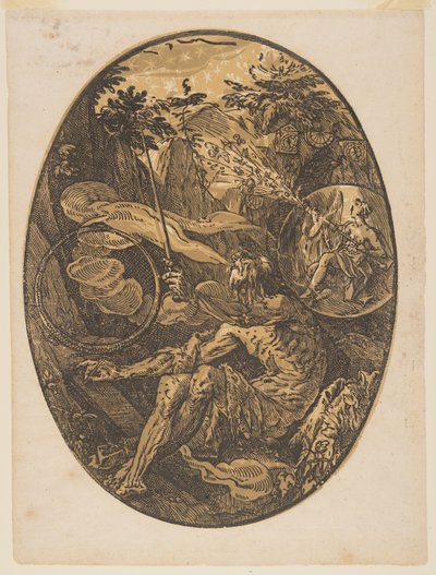 Demogorgon na Caverna da Eternidade, de The Deities de Hendrick Goltzius